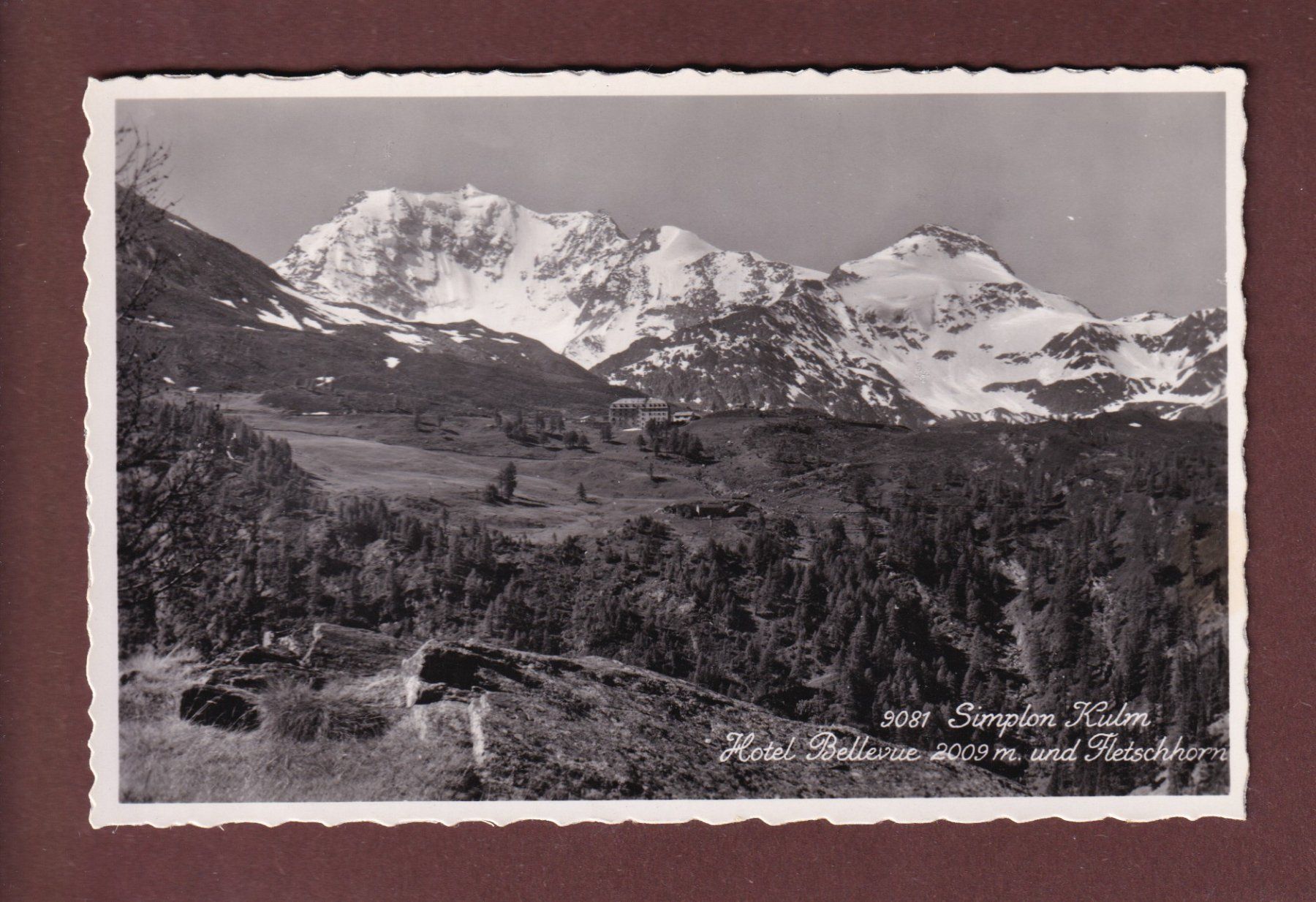 Ansichtskarten: SIMPLON KULM - Hotel Bellevue – Gebraucht aus Pully von nicecards-shop