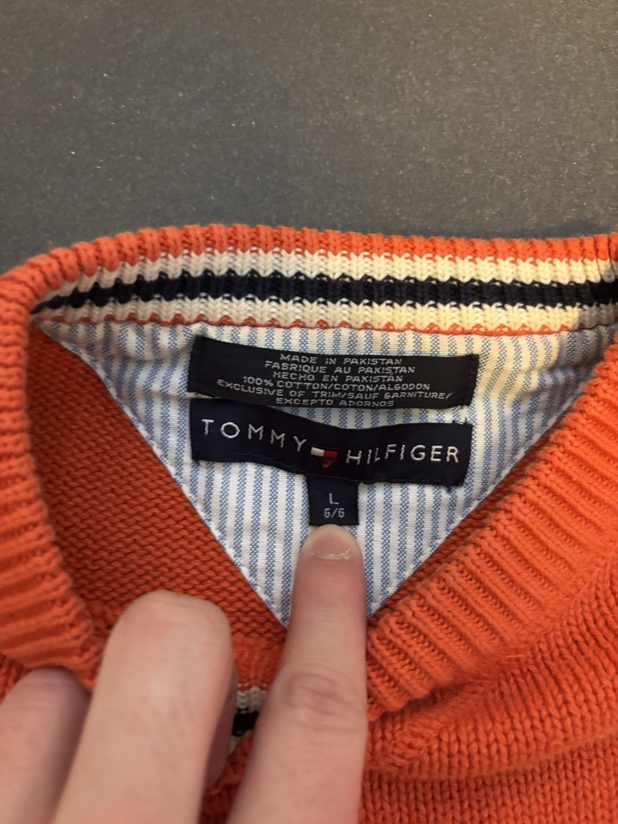 Tommy Hilfiger Maglioni & Felpe: Tommy Hilfiger Baumwollpullover, Orange, Gr. L – Usato da Münchenstein venduto da vintagefam_basilea 1