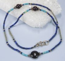 ♛ Mit echtem Türkis, Lapislazuli, Serpentin, Granat & Achat