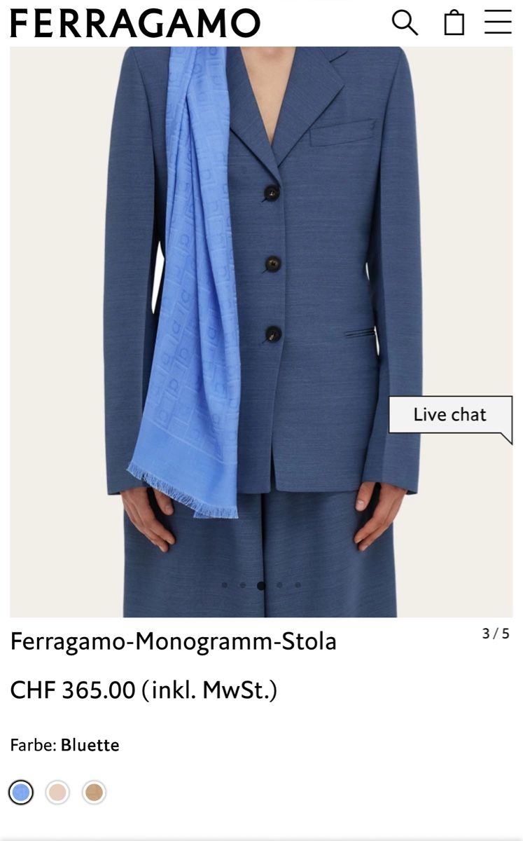 Salvatore Ferragamo Foulard & Sciarpe: Ferragamo Silk Wool Stola NEU – Nuovo (secondo la descrizione) da Wichtrach venduto da Adriana222 7