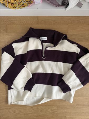Stradivarius  Pullover gestreift Reissverschluss XS