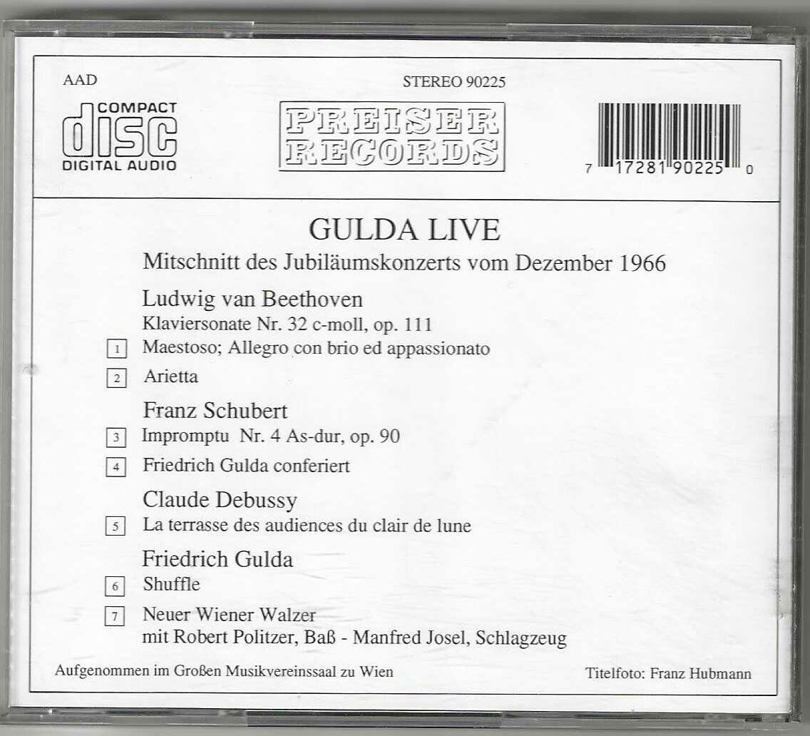 CD: Friedrich Gulda - Gulda Live – Usato da Genève venduto da CDLPBookS 1