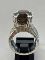 Silberring mit Rauchquarz 12,15 Carat Handarbeit 