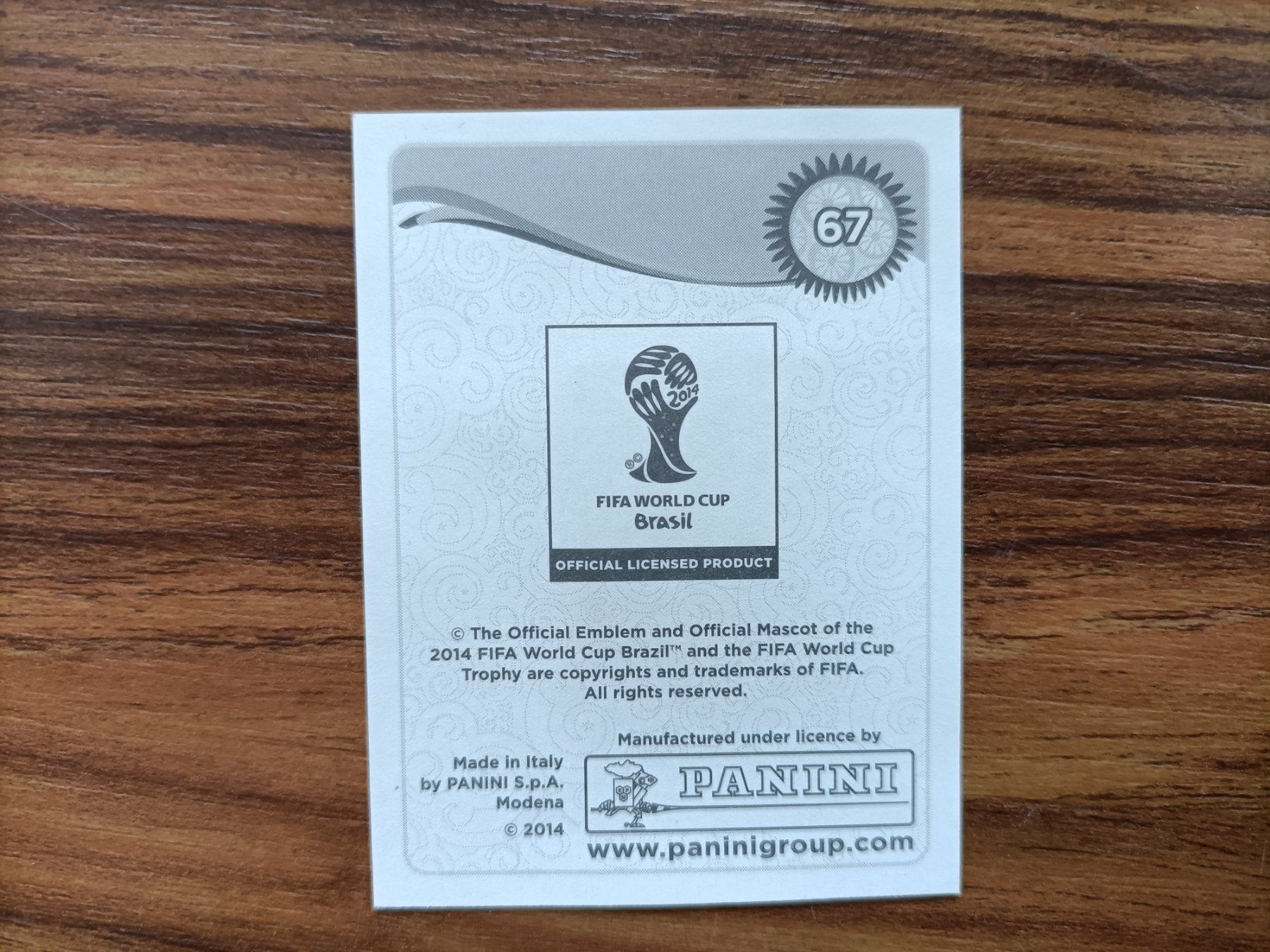 Panini Carte collezionabili: WM 2014 Nr. 67 – Nuovo (secondo la descrizione) da Hittnau venduto da stamps_and_coins 1