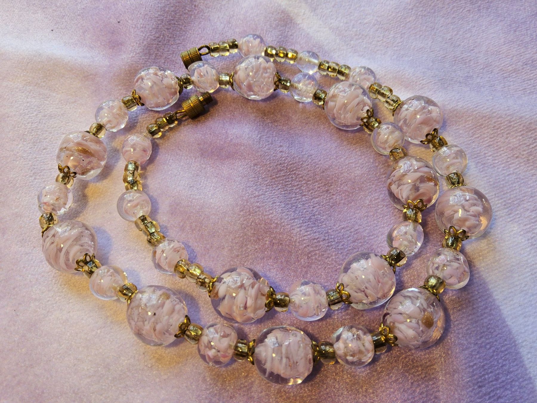 Murano Catenine: Vintage Rosa Murano Glas Halskette Collier – Usato da Zürich venduto da Aleick 4