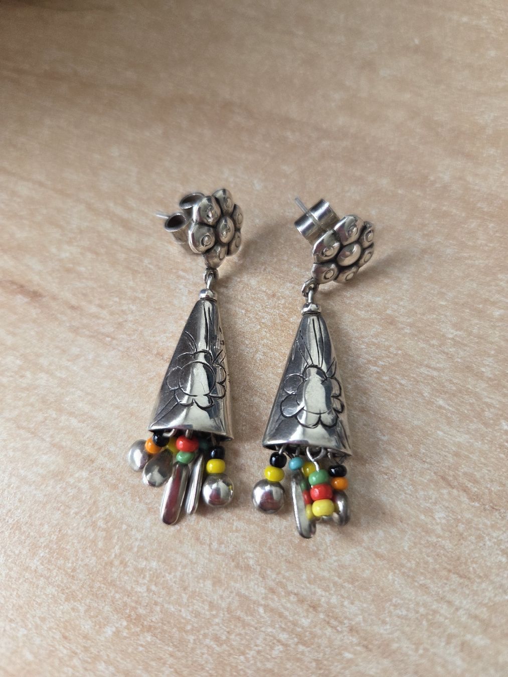 Orecchini pendenti & Orecchini a lobo: Vintage Silberne Ohrhänger Indien Style  – Usato da Winterthur venduto da katzen07