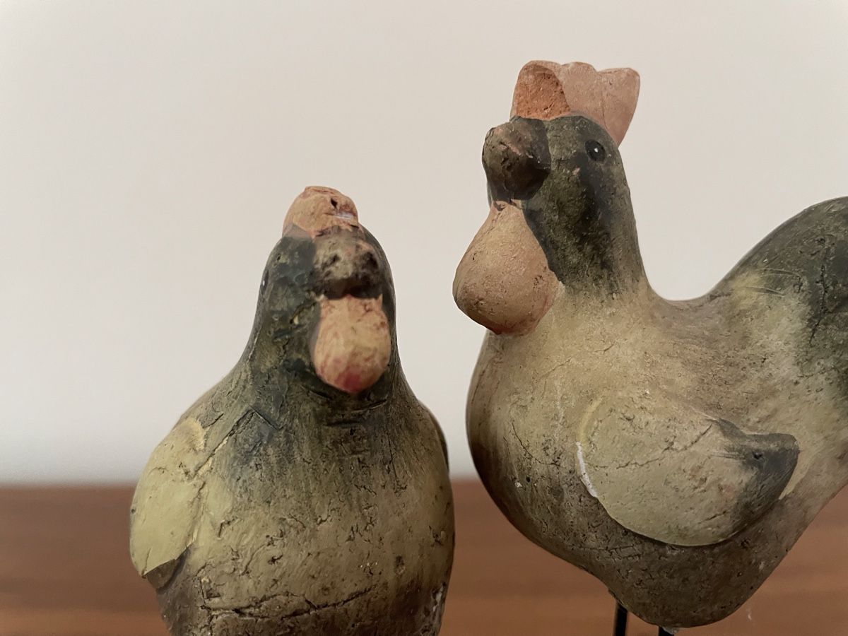 Figuren: Huhn und Hahn Steingut Figuren – Gebraucht aus Winterthur von u22 3