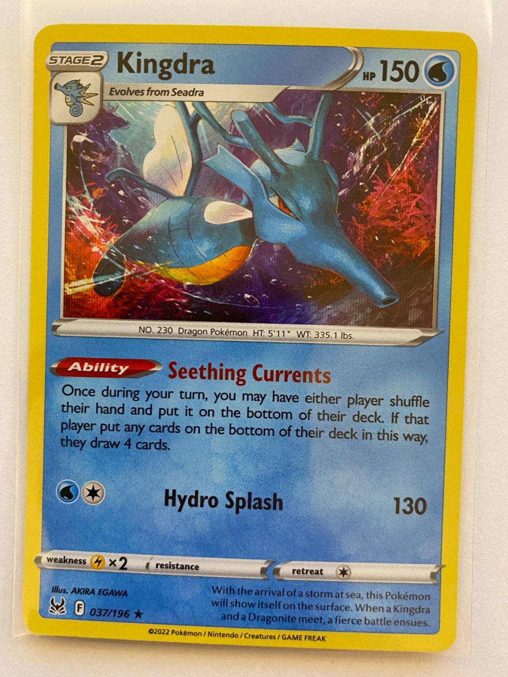 Pokémon Carte collezionabili: Pokemon Kingdra 037/196 Lost Origin EN – Nuovo (secondo la descrizione) da Weingarten-Kalthäusern venduto da McGmavlo
