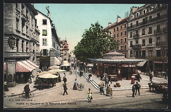 Cartoline postali: Genève, Place du Molard et le Marché a – Usato da Berlin venduto da bartko-reher