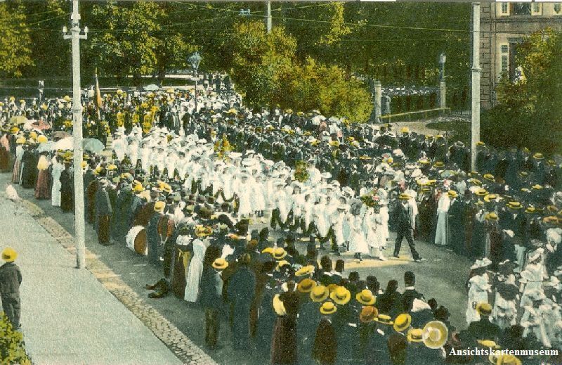 Cartoline postali: St. Gallen - Gruss vom Jugendfest + 1910 – Usato da Emmenbrücke venduto da teestube