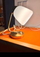 Vintage Mid - Century Tischlampe Messing&Opalglas 60er Jahre