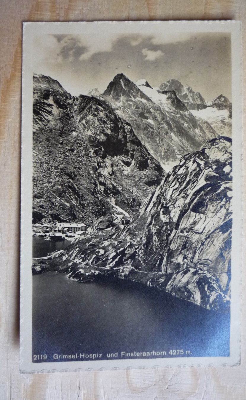 Cartoline postali: Grimsel-Hospiz mit Finsteraarhorn, 2119 – Usato da Rieden SG venduto da Gant24