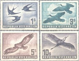 Österreich 984-987 Flugpostausgaben Vögel von 1953 **