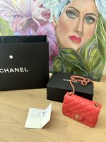 Chanel Handtasche Korall Lammleder guter Zustand