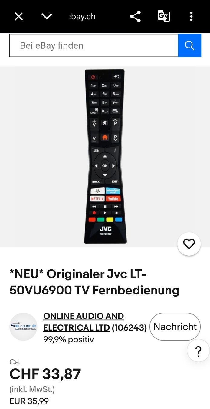 JVC Fernbedienungen: JVC RM-C3337 télécommande – Gebraucht aus Tannay von v1n1p00h 2