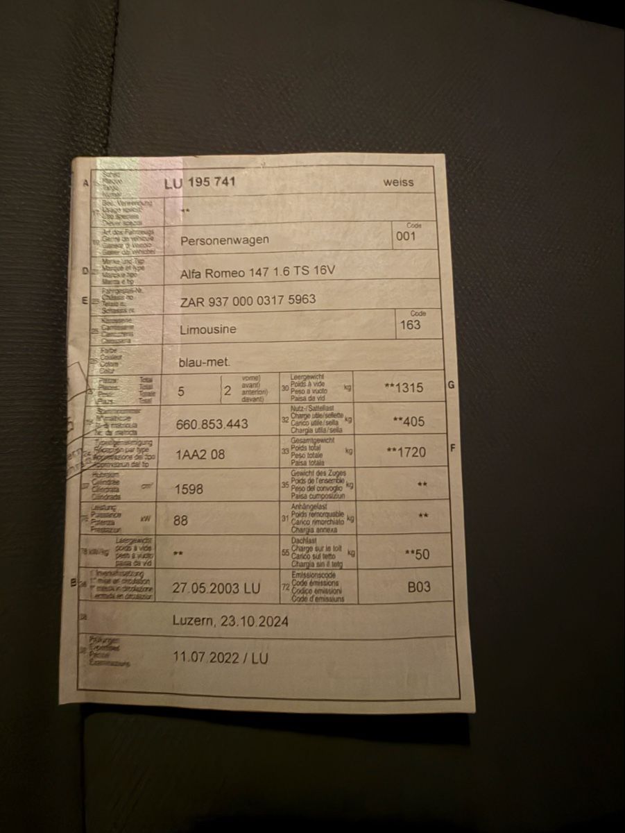 Alfa Romeo Automobili: Alfa Romeo 147 1.6 TS – Usato da Selzach venduto da jos_xg2y 6