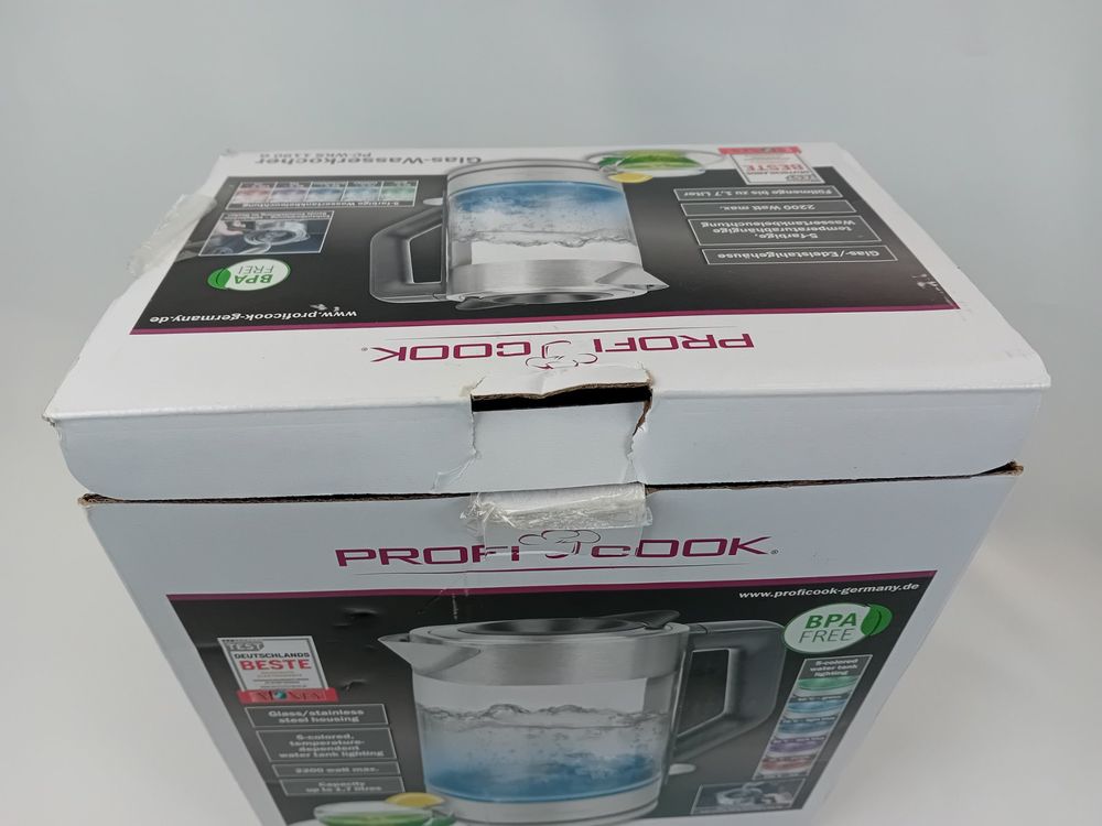 Bollitore In Vetro Proficook PC-WKS 1020 G - 1.7 Litri, Temperatura Regolabile 70-100°C, Con Filtro Per Tè