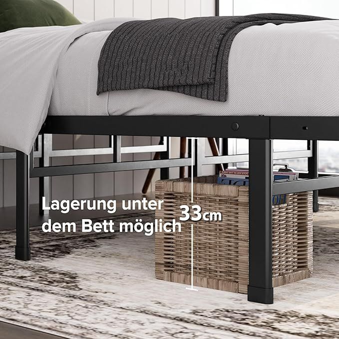 Betten: Bett 140x200x36cm Metall Plattform Bettgestell Stauraum – Neu und originalverpackt aus Herisau von Serenco 2