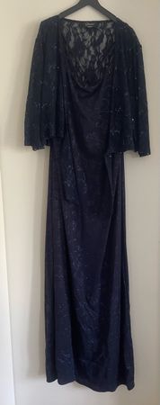 Dunkelblaues Abendkleid mit Bolero, Grösse 44 - elegant! (56