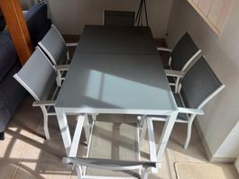 Ensemble table et chaises de jardin gris occasion