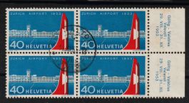 1953 4er-Block Flughafen Zürich