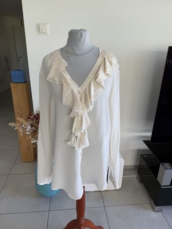 Bluse MARC AUREL Seide Cremeweiss Grösse 38 neu