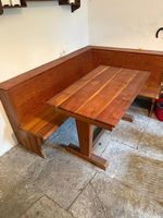 Set di panca e tavolo ad angolo in legno massello
