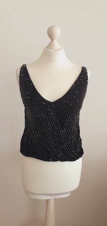 Top Mango Suit Gr. XS schwarz mit Pailletten