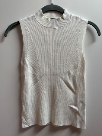 Comma Stricktop mit Stehkragen weiss (34)