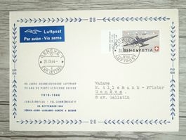 TR102 Enveloppe + Timbre Suisse 1944