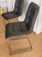 4 x Stühle Lederoptik grau Freischwinger gebraucht
