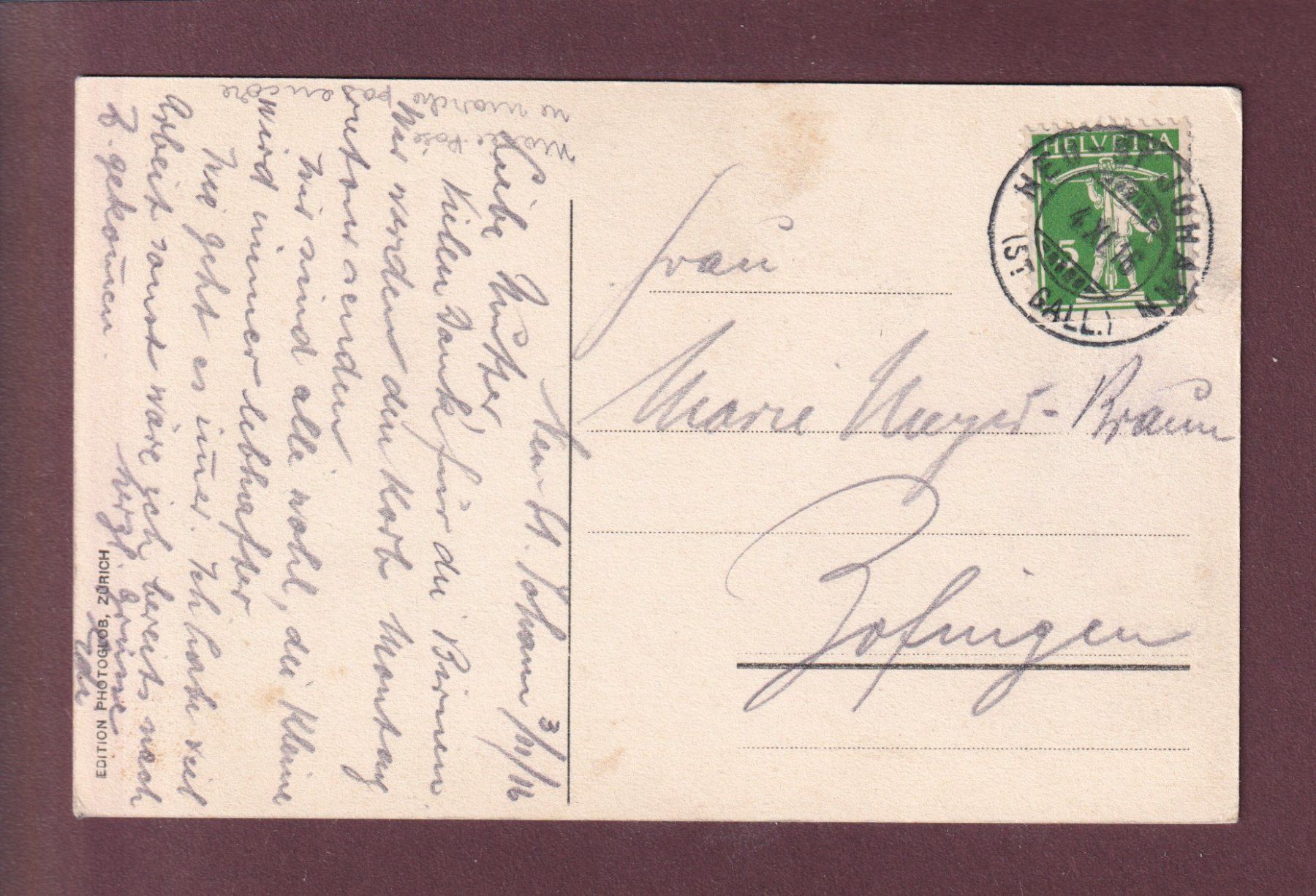 Cartoline postali: NESSLAU - Giessenfall - 1916 – Usato da Pully venduto da nicecards 1