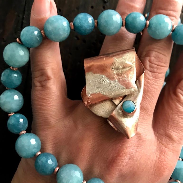 Altri gioielli: Collana giada + anello rame e larimar – Usato da Breganzona venduto da mas_tv72 1