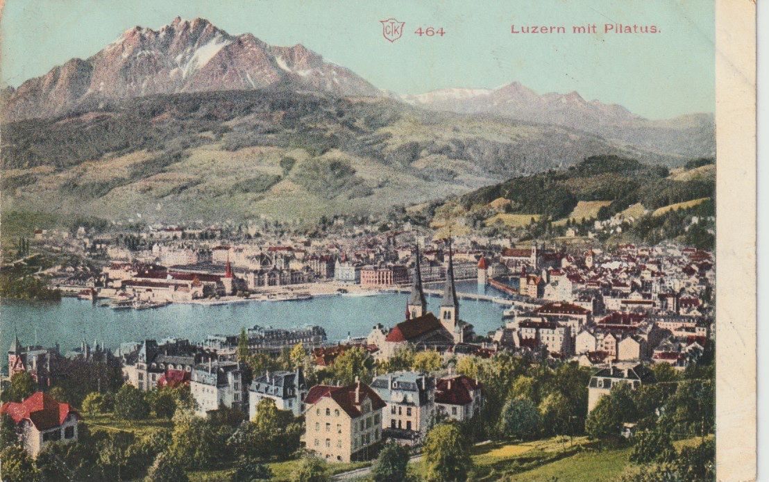 Cartoline postali: CH 228 Luzern mit Pilatus, 1906 – Usato da Freienbach venduto da Bhaltis