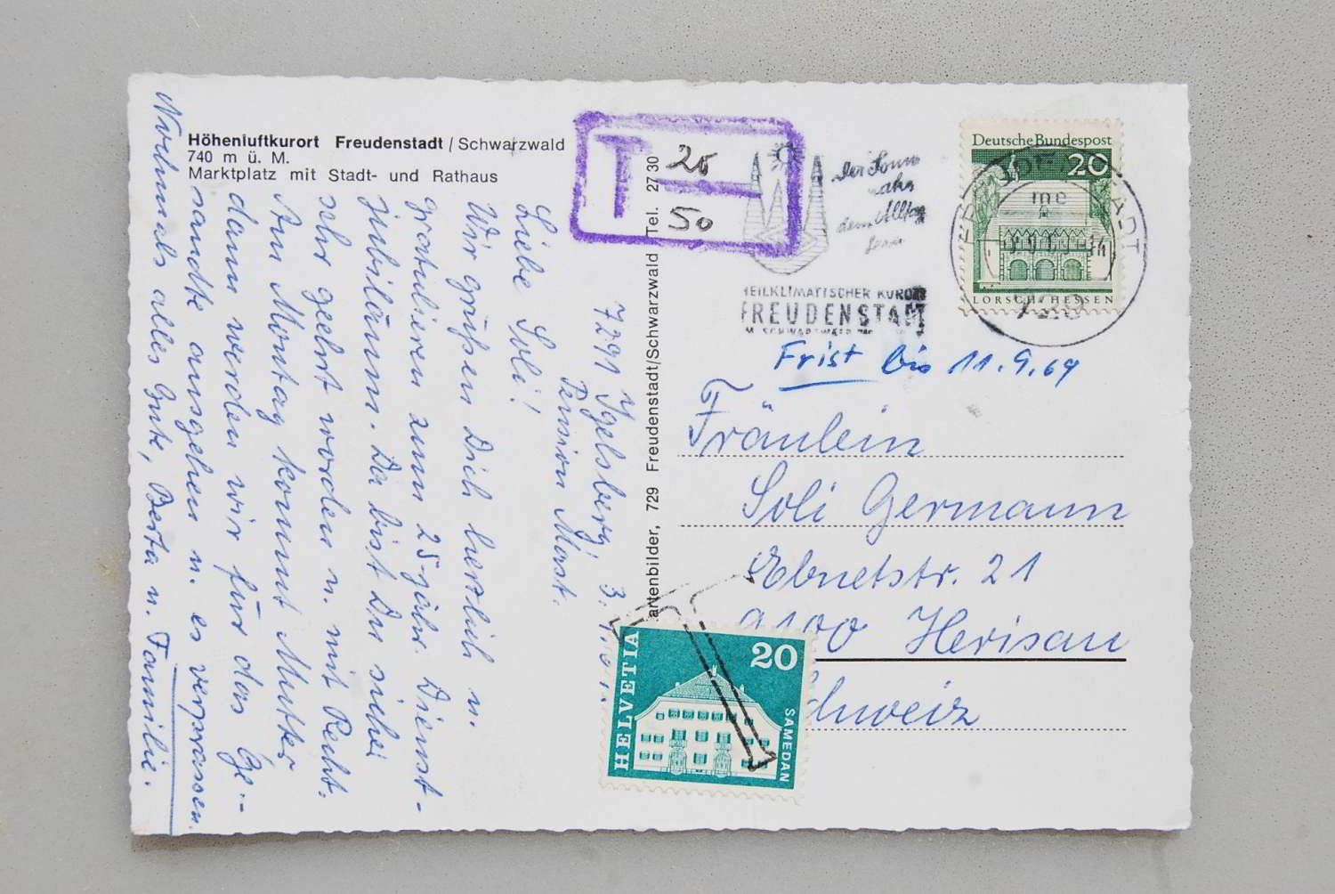Cartoline postali: AK Freudenstadt, Schwarzwald 1969 – Usato da Rüfenacht BE venduto da Toro06 1