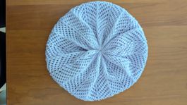Strick-Baskenmütze / Beret – Flieder, Handarbeit-Stil
