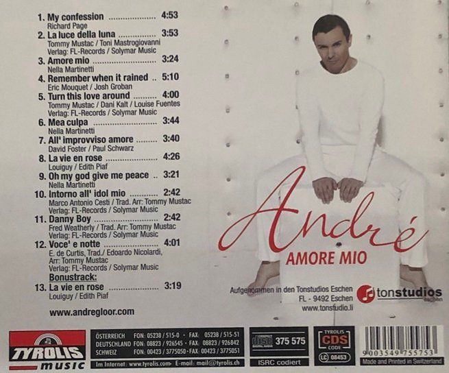 CD: André Gloor - Amore mio – Usato da Grüningen venduto da azulverde 1