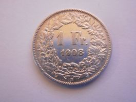 1 Fr. 1908 silber  -vorz