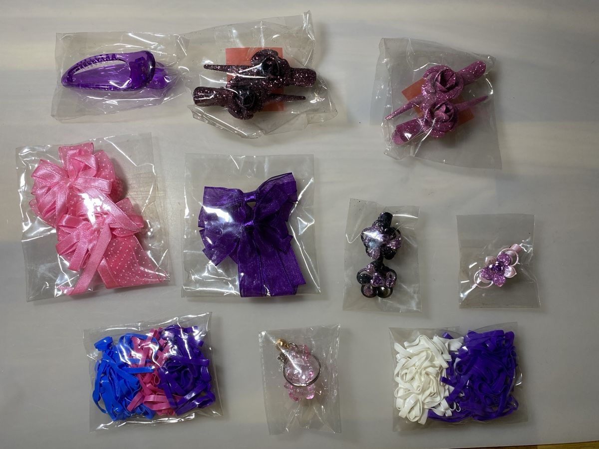 Accessori per capelli: Haarschmuck Set in lila und rosa – Nuovo e nell'imballaggio originale da Gretzenbach venduto da LSXS