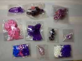 Haarschmuck Set in lila und rosa