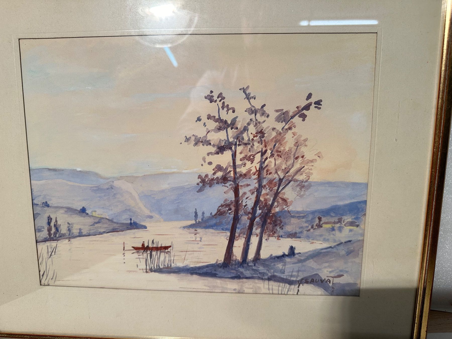 Gemälde: Belle aquarelle signée Y.Sauva – Gebraucht aus Lausanne von artnouveau04 1