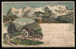 Litho Wengernalp, Bergpanorama, Gasthaus