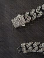 💎 Coole Panzerkette, Silber Look, mit Strass besetzt ✨ edel