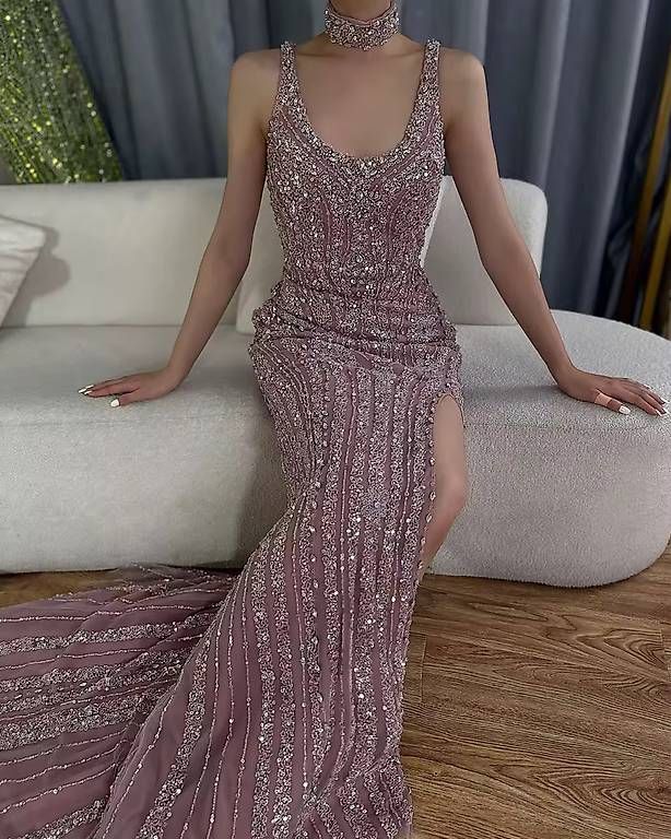 Vestiti: Abendkleid lang mit Pailletten hellrosa XS neu – Nuovo e nell'imballaggio originale da Appenzell venduto da mir_rqn6 3