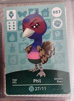 Carte Amiibo Animal Crossing, habitant n°057 Phil