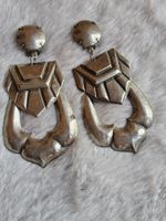 Vintage Art Déco Metall Ohrclips, ca 1950er