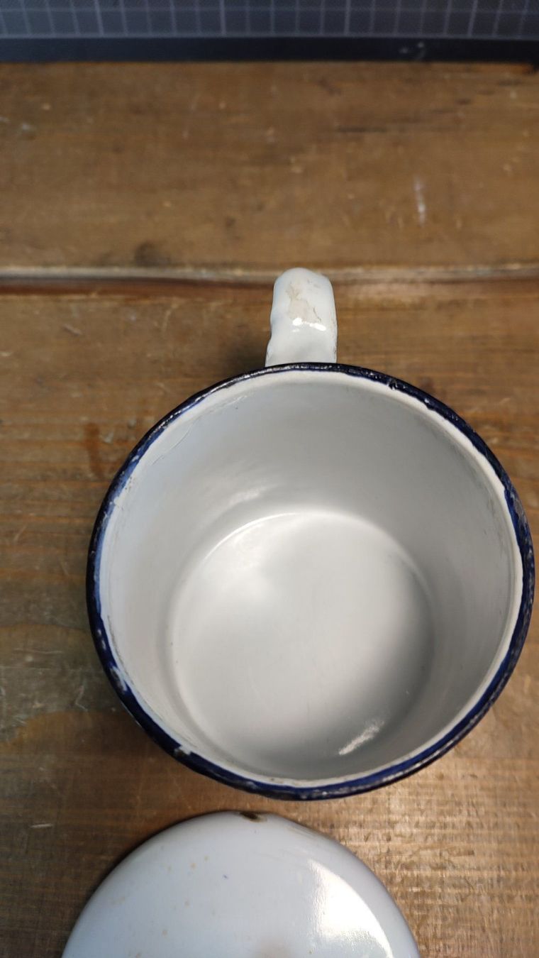 Tazze: Wunderschöne antike Tasse mit Deckel EMAILIERT – Usato da Gelterkinden venduto da MYSTOREFORYOU4460 3