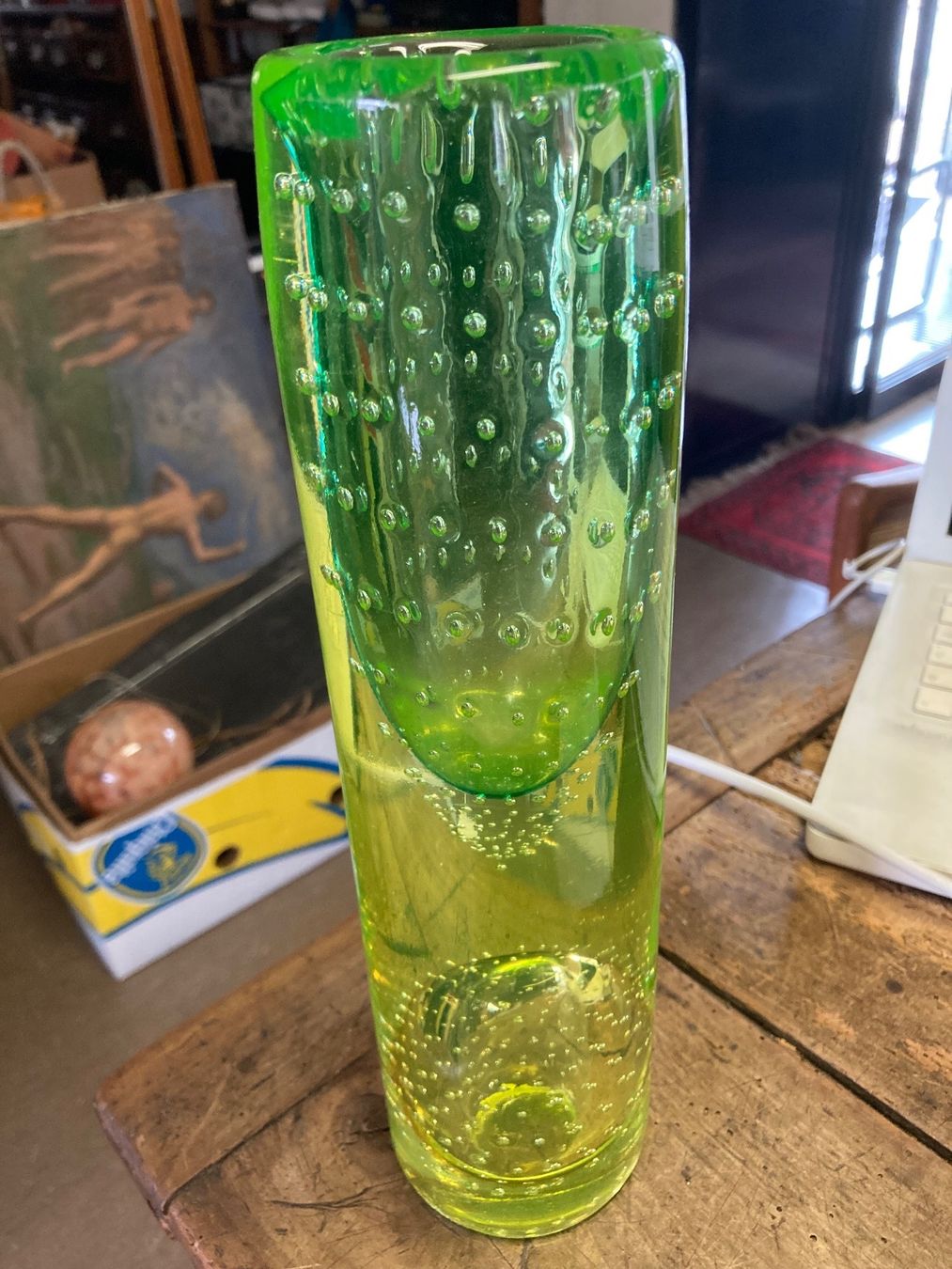 Vasi & Recipienti: Uranglas Uran Glas Vase mit Bubbles – Usato da Bern venduto da Jwpm66 1