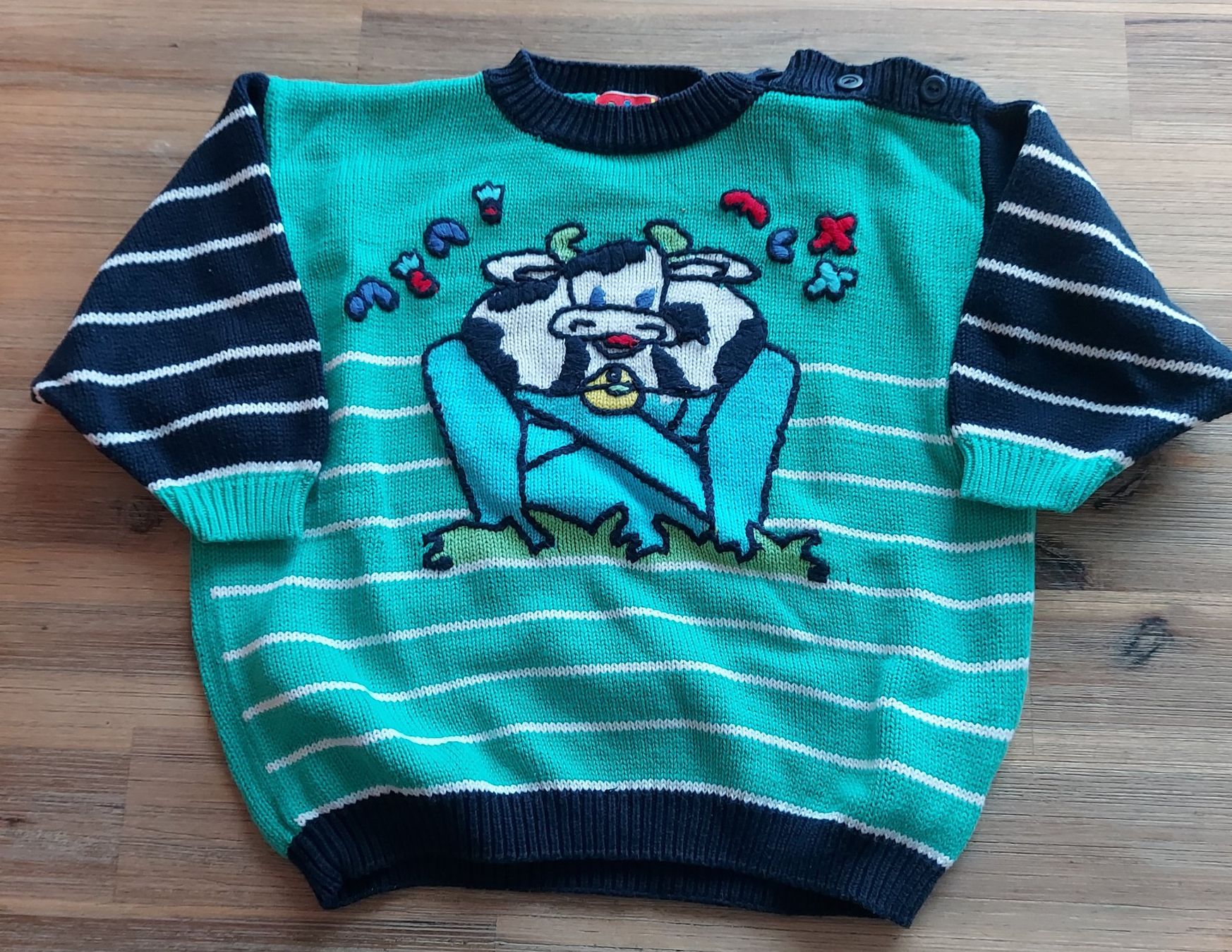 Maglioni & Felpe: Kinder Strick Pullover mit Kuhmotiv, Grösse 86/92 – Usato da Basel venduto da Sinibini86
