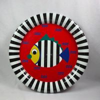 Vintage Metall Tablett Fisch Design – Presende Strickler ZH